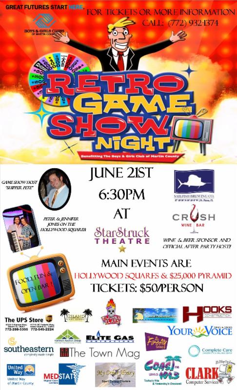 indiantown chamber of commerce 3rd annual retro game show night is game show flyer